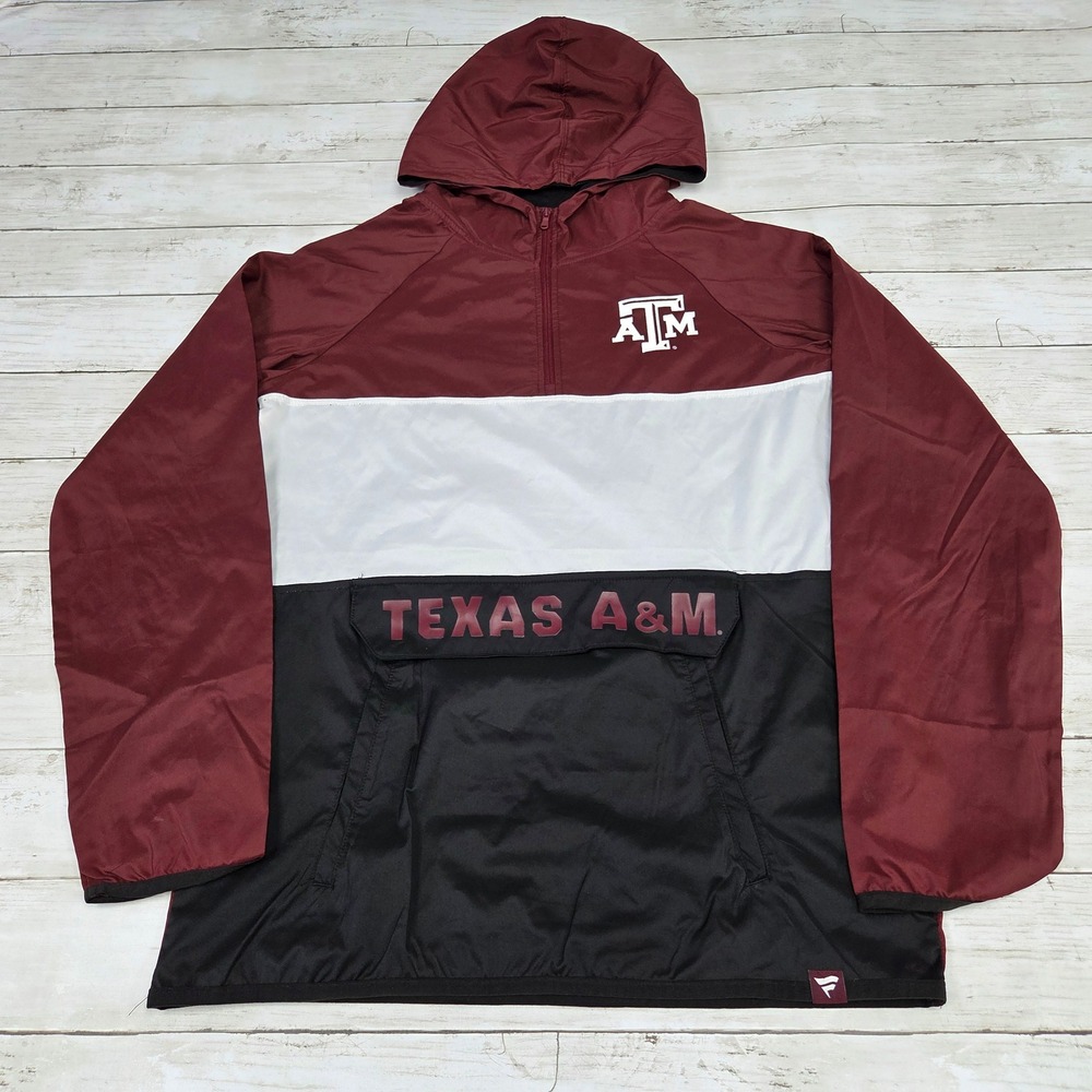 Fanatics Texas A&M Aggies Windbreaker Quarter-Zip Jacket Mens Small Maroon White
